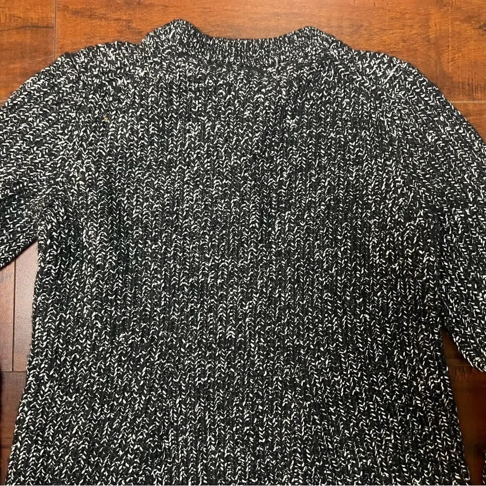 ATHLETA Sierra Marled Black White Wool Blend Sweater Crew Neck Size XXS